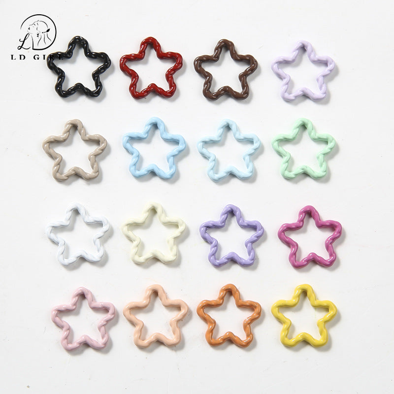 A color paint, pentagram closed ring, DIY accessories