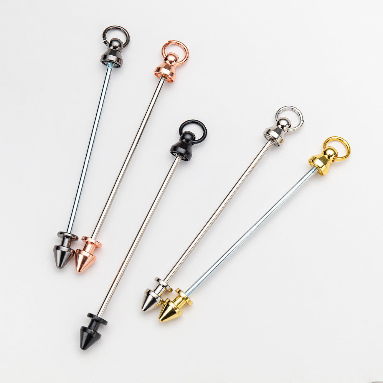 5-Color DIY creative bullet, willow nail, double head screw removable, DIY beaded keychain pendant, willow nail metal nail