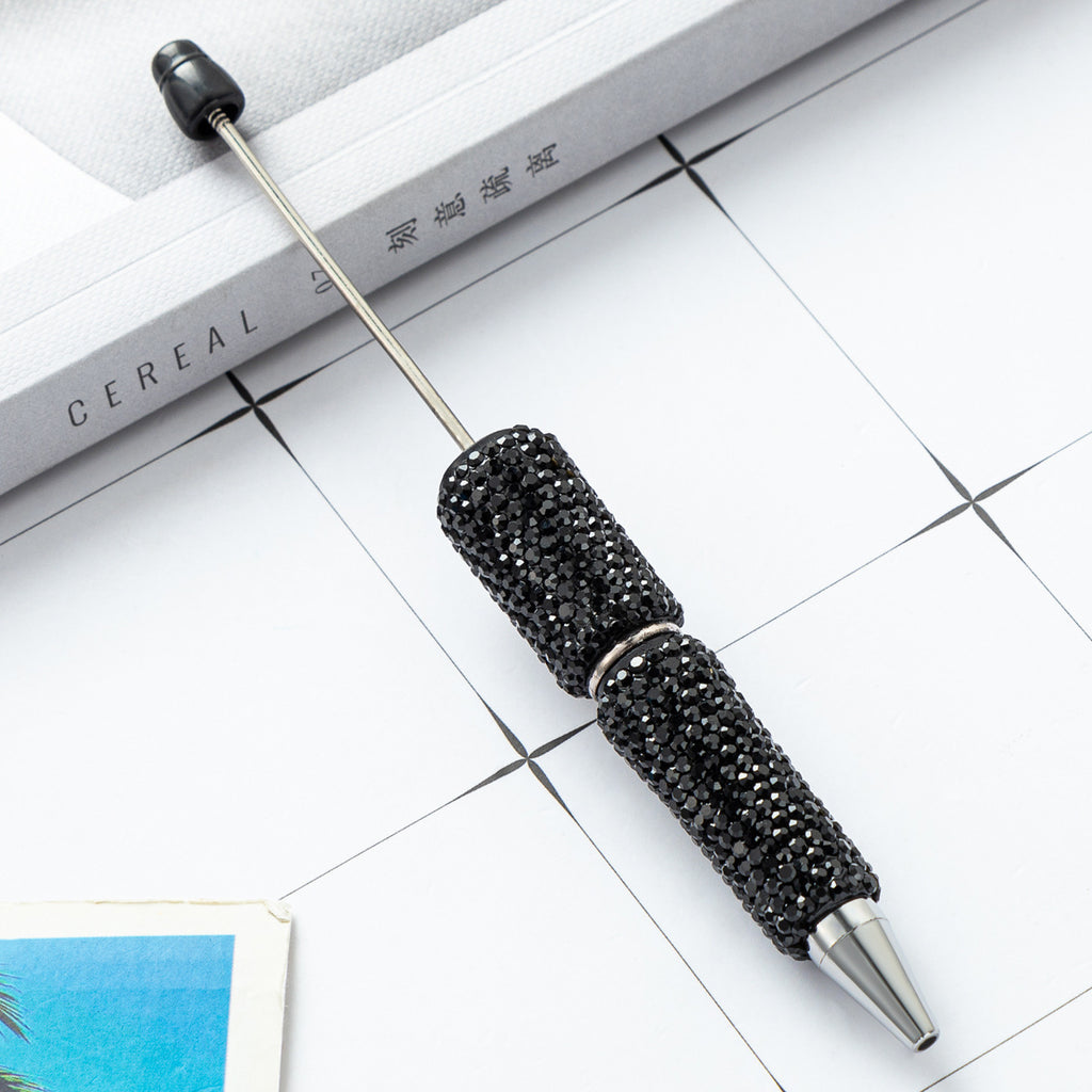 DIY full diamond beaded ballpoint pen, hand-pasted diamond multi-color, plastic beaded ballpoint pen, multi-color rotating bead pen