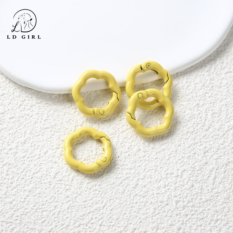 A Flower spring buckle, spring ring opening, book ring, card ring