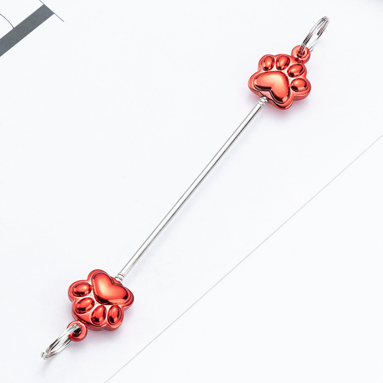 13-Color Creative new DIY beaded pole, multi-color beaded cat claw keychain pole pendant, plastic beaded pole 11.7cm