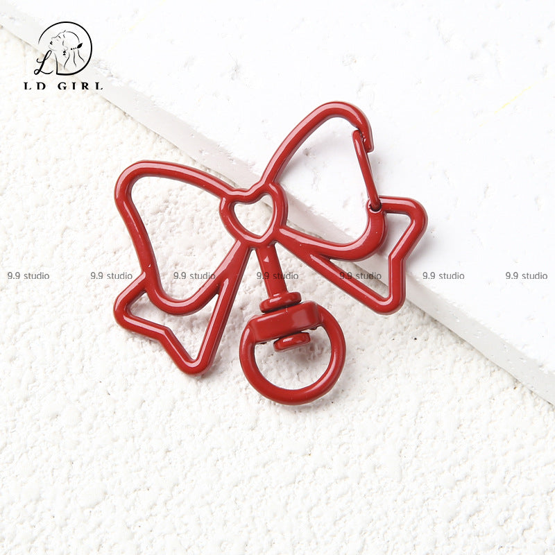 A color paint bow keychain, spring buckle DIY handmade jewelry accessories