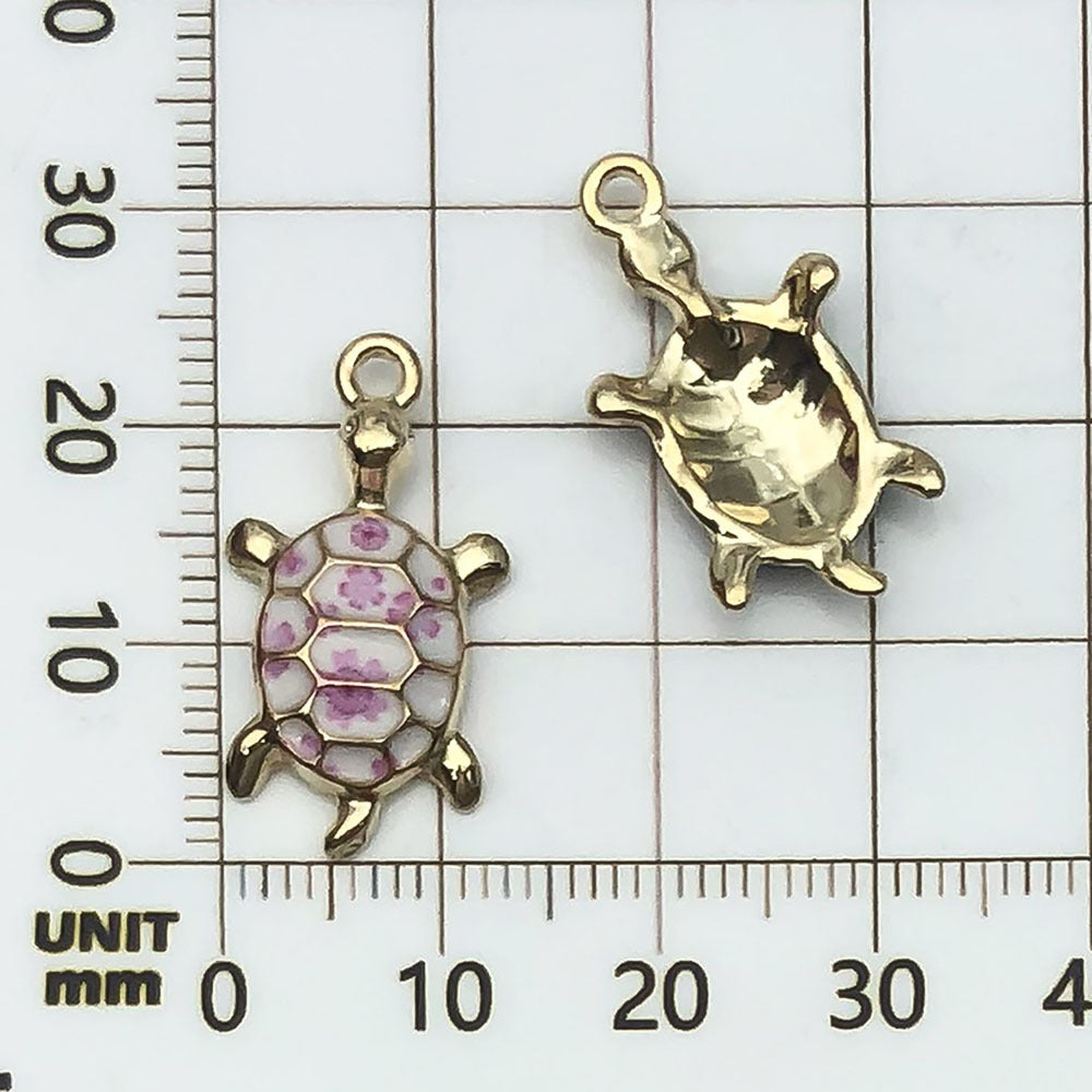 NO.18 Turtle gold plated enamel charm metal, alloy