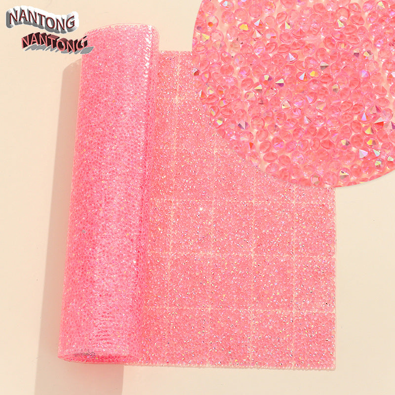 19-Type pointed bottom rhinestone with resin cylinder mixed double-sided rubber drill piece [whole piece 24 * 40cm small square 3 * 4cm]