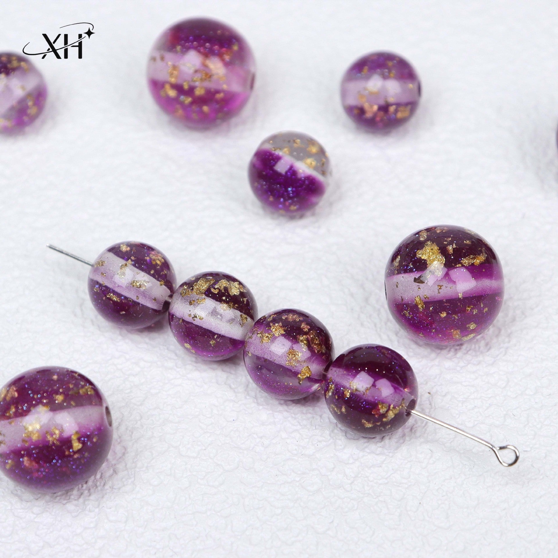 NO.22 Light Luxury Gold Flake Resin Beads 碧波流光