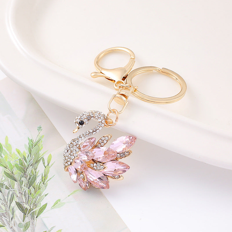 5-Color Diamond Swan Car, Keychain, Pendant, Cute Ladies Bag Accessories