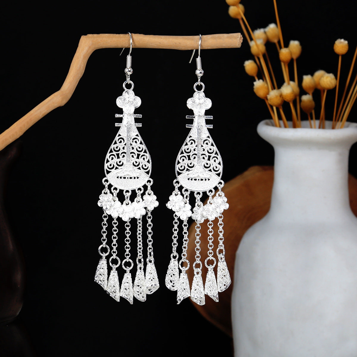 E6,Miao silver earrings
