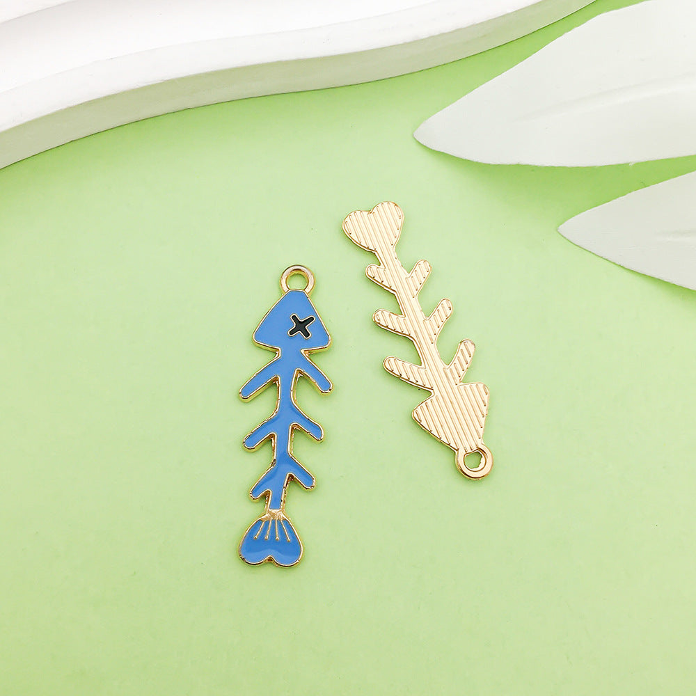 NO.22-3 lake blue mixed 31 assorted gold plated enamel charm