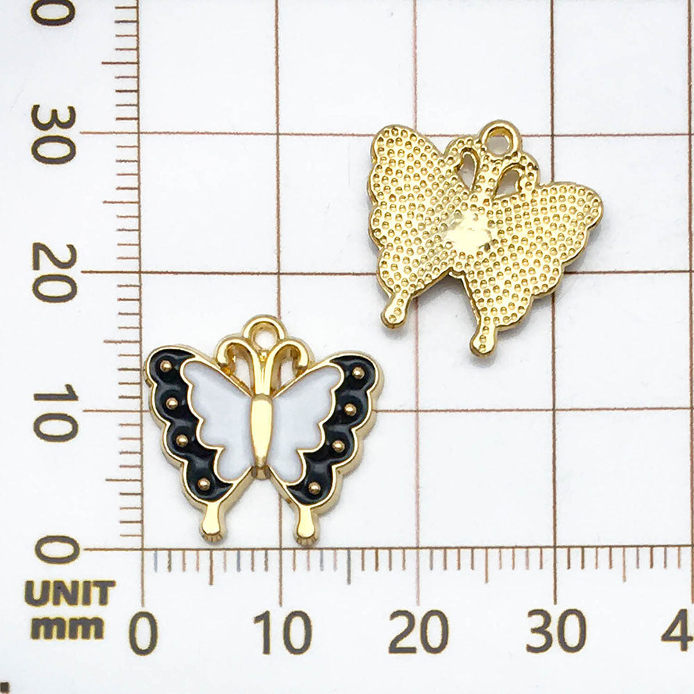 NO.5 Two-tone butterfly pendant charm