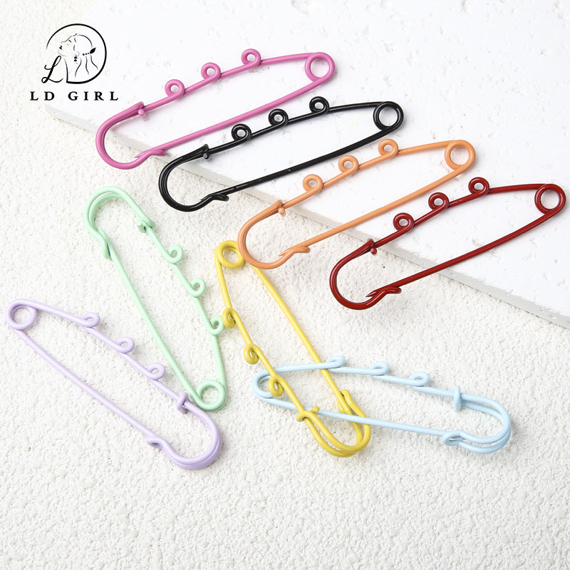 A6cm three-hole safety large pin, waist buckle, pin, breast buckle, DIY jewelry accessories
