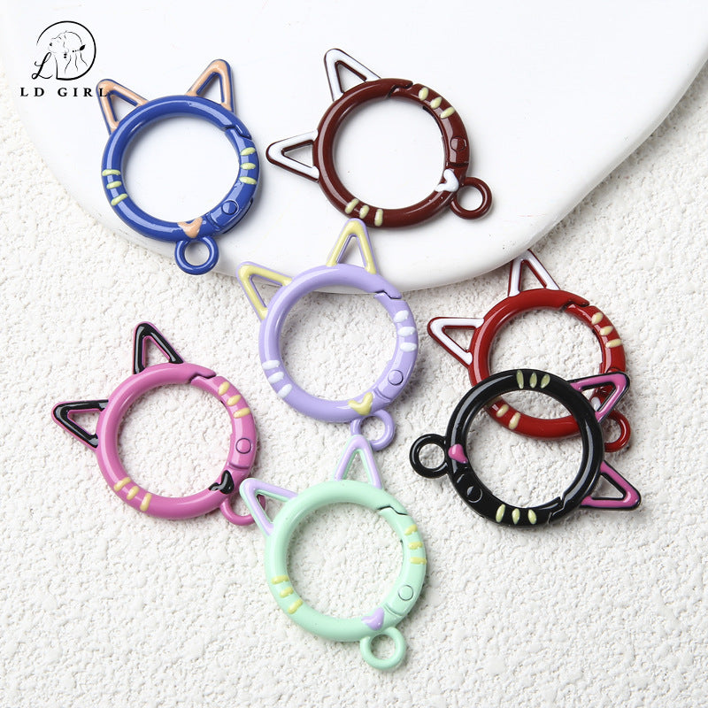 A cat special-shaped spring buckle, DIY handmade jewelry accessories