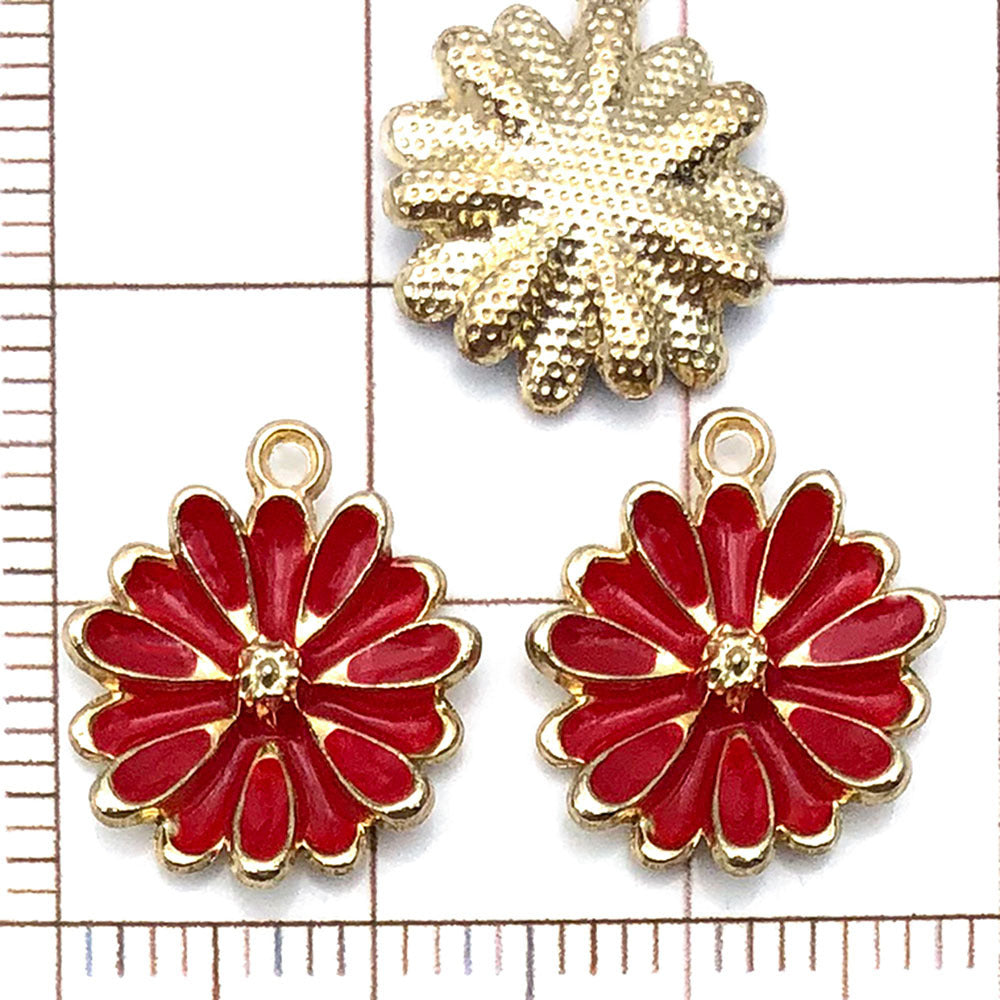 NO.9 Mixed 20 red gold plated enamel charm metal, alloy
