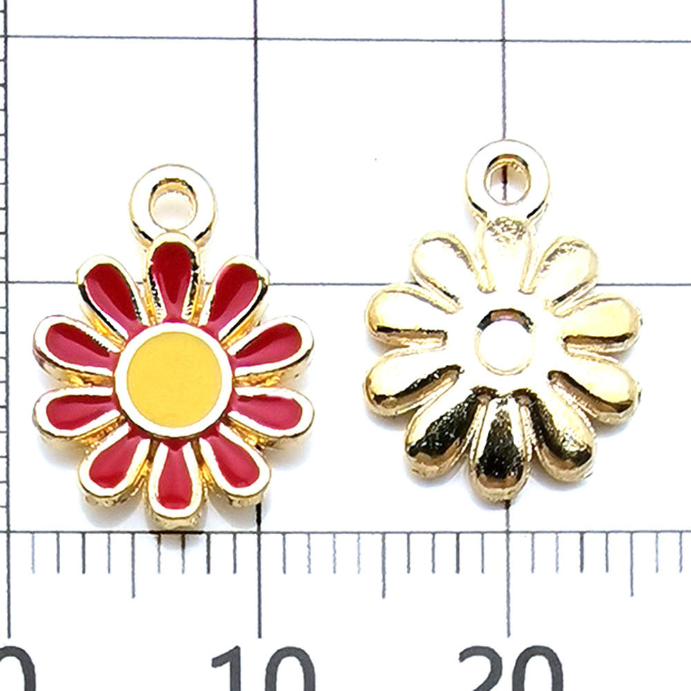 NO.9 Mixed 20 red gold plated enamel charm metal, alloy