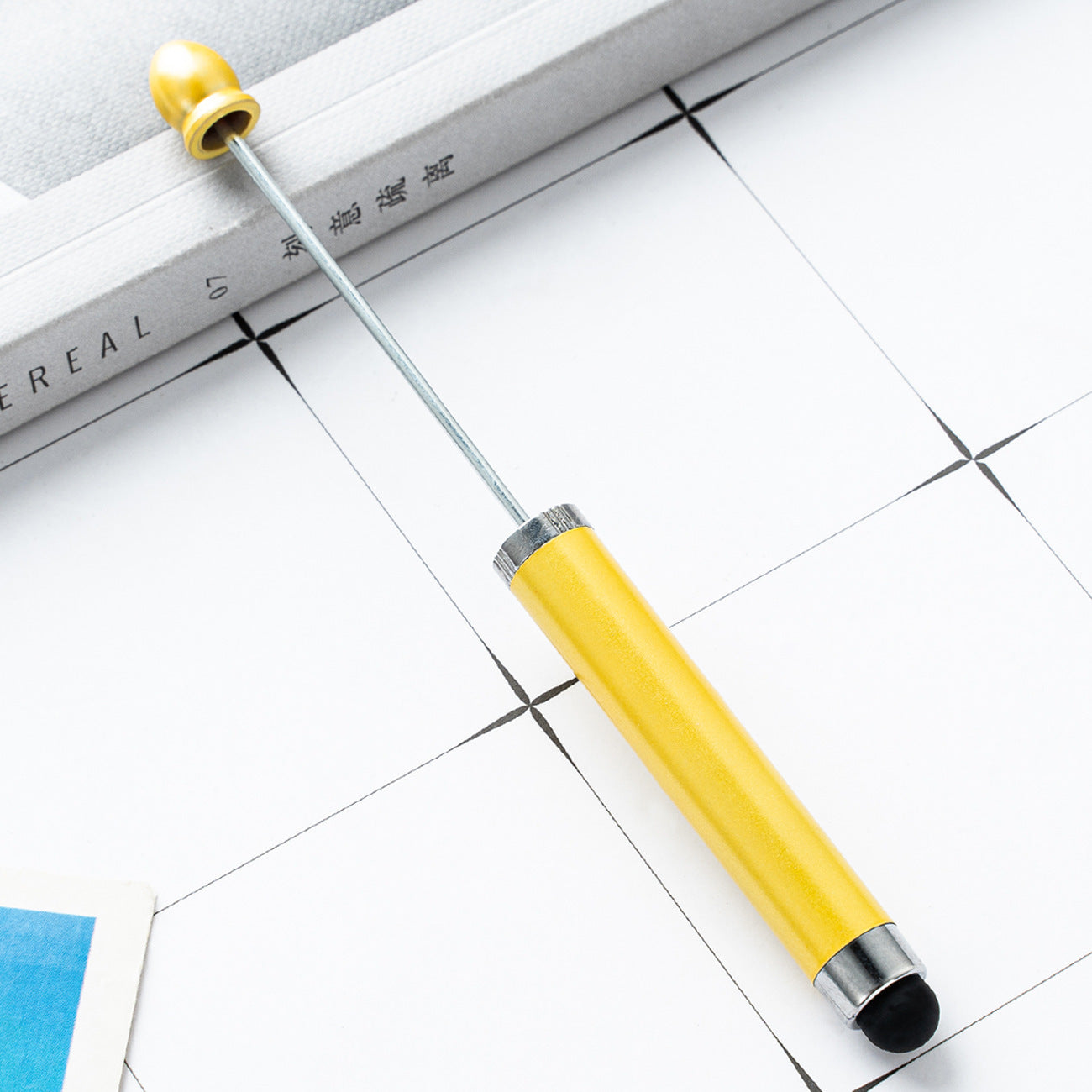 Spot DIY touch screen beaded pen 3-in-1 beaded ballpoint pen creative multi-functional advertising gift pen plastic pen