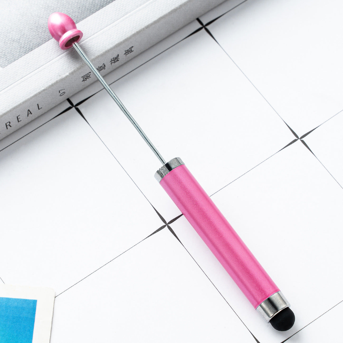 Spot DIY touch screen beaded pen 3-in-1 beaded ballpoint pen creative multi-functional advertising gift pen plastic pen