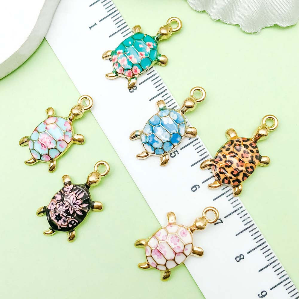 NO.18 Turtle gold plated enamel charm metal, alloy