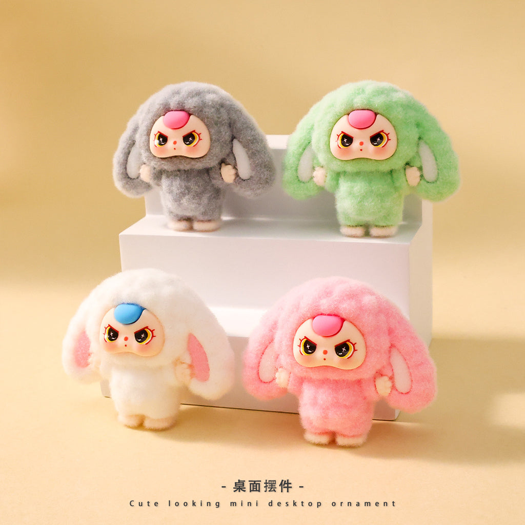 Cartoon babythree flocking, baby three-year-old cute doll, office desktop decoration small ornament