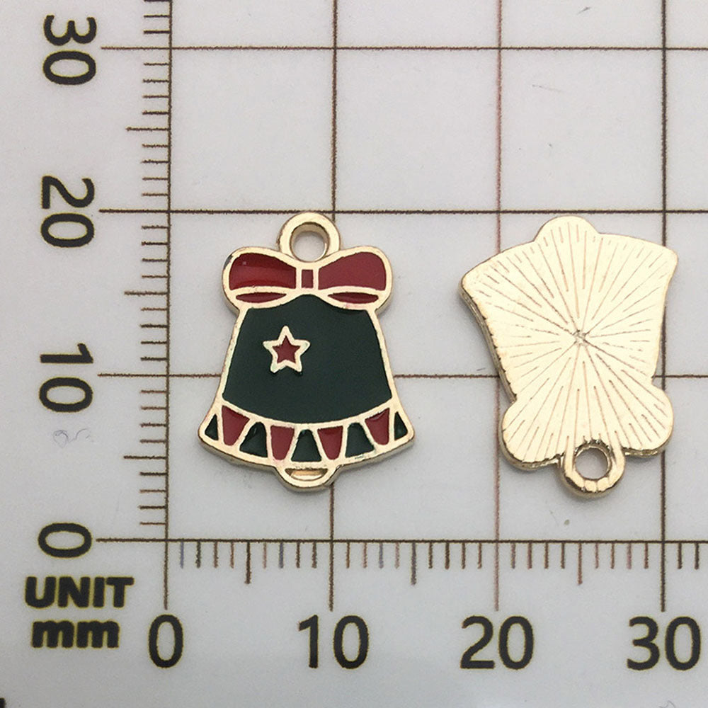 50 assorted gold plated enamel christmas charm