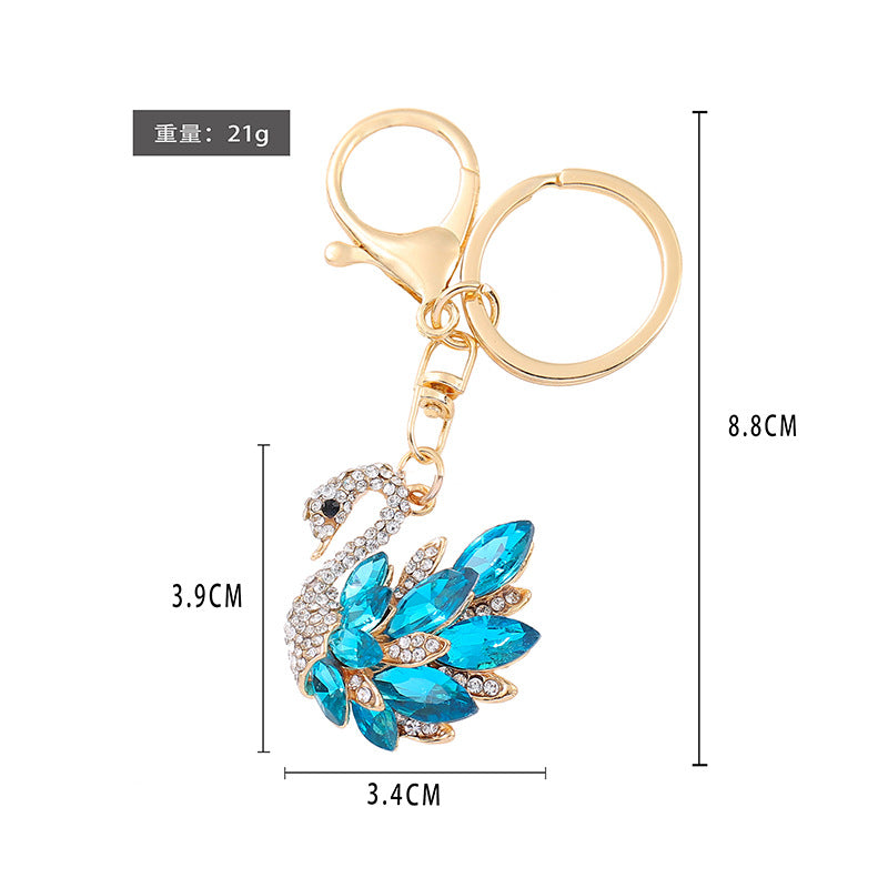 5-Color Diamond Swan Car, Keychain, Pendant, Cute Ladies Bag Accessories