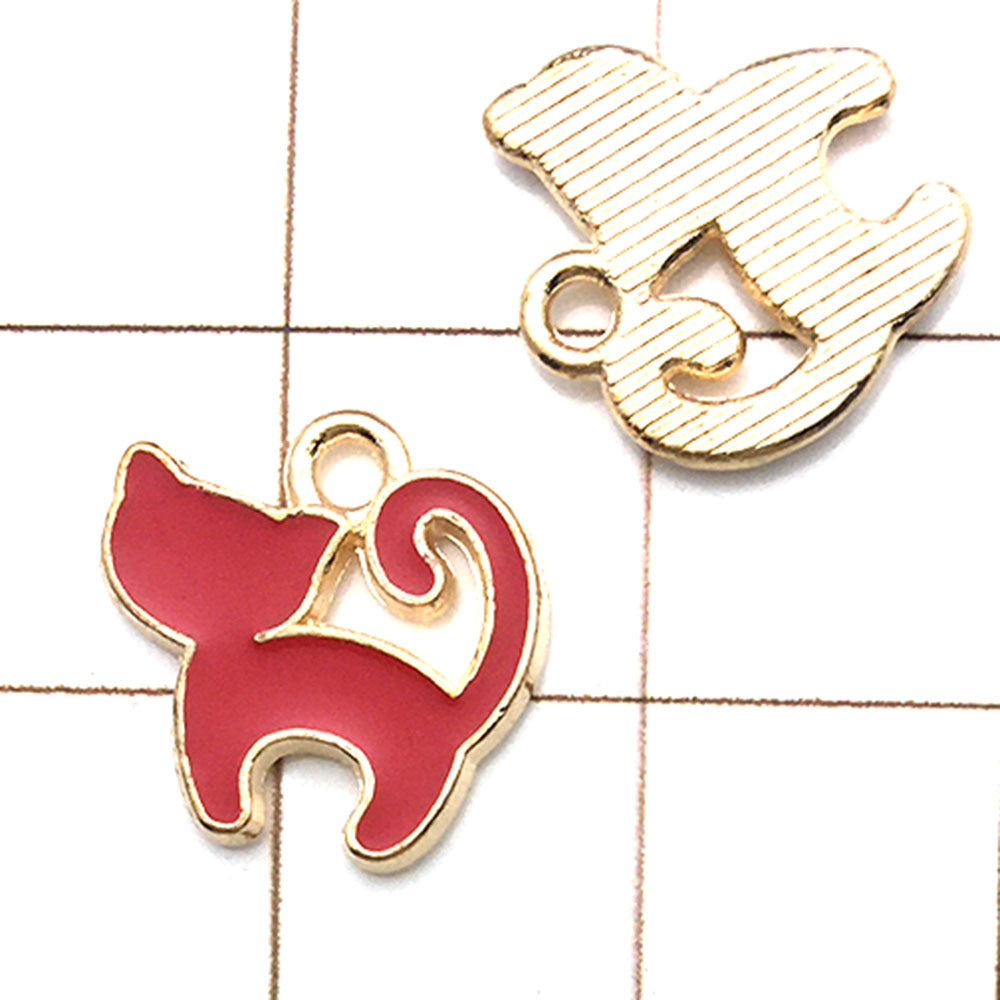 NO.9 Mixed 20 red gold plated enamel charm metal, alloy