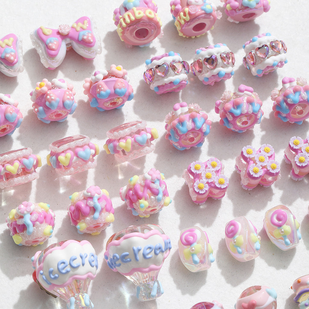 Heavy industry/with drill/hand-painted beads/DIY accessories beads【春日】