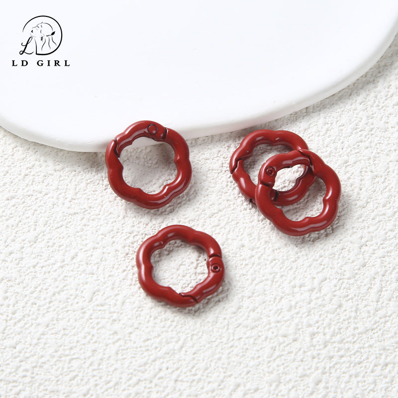 A Flower spring buckle, spring ring opening, book ring, card ring