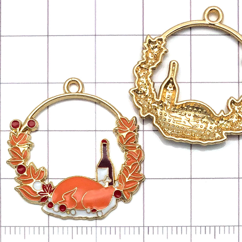 NO.23-4  gold plated enamel charm metal alloy