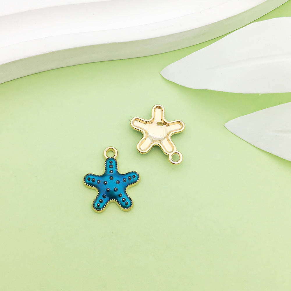 NO.22-3 lake blue mixed 31 assorted gold plated enamel charm