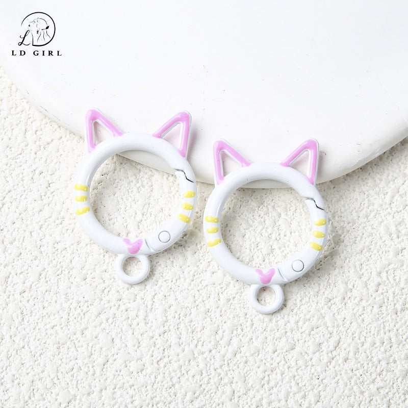 A cat special-shaped spring buckle, DIY handmade jewelry accessories