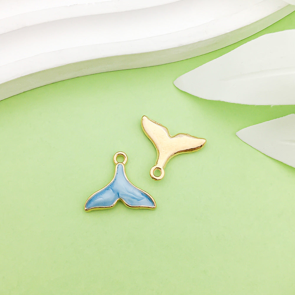 NO.22-3 lake blue mixed 31 assorted gold plated enamel charm
