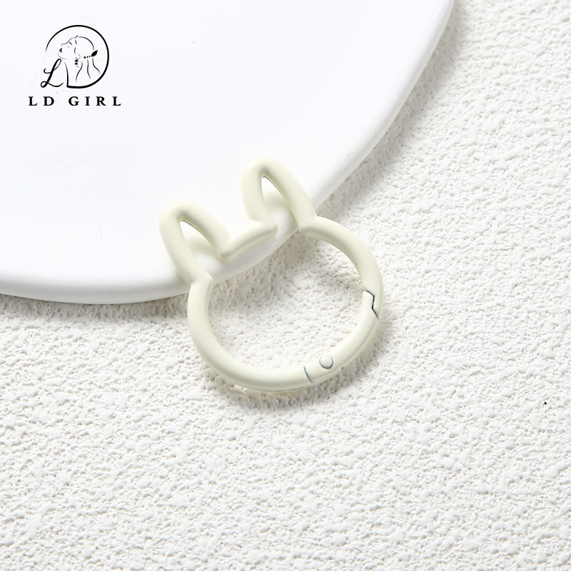 A large rabbit spring buckle, open ring, colorful spring ring