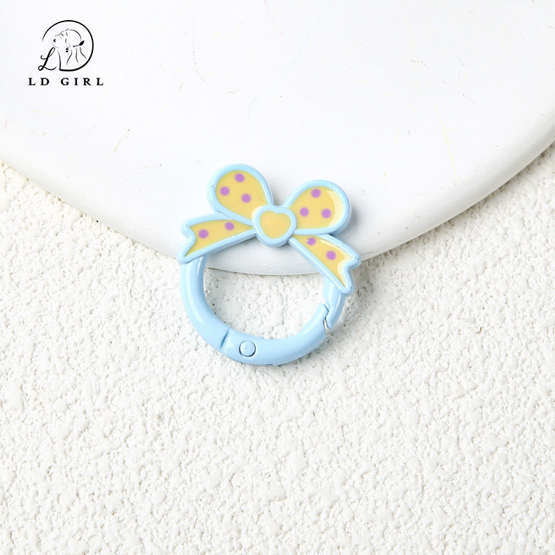 A bow open ring keychain DIY connecting ring