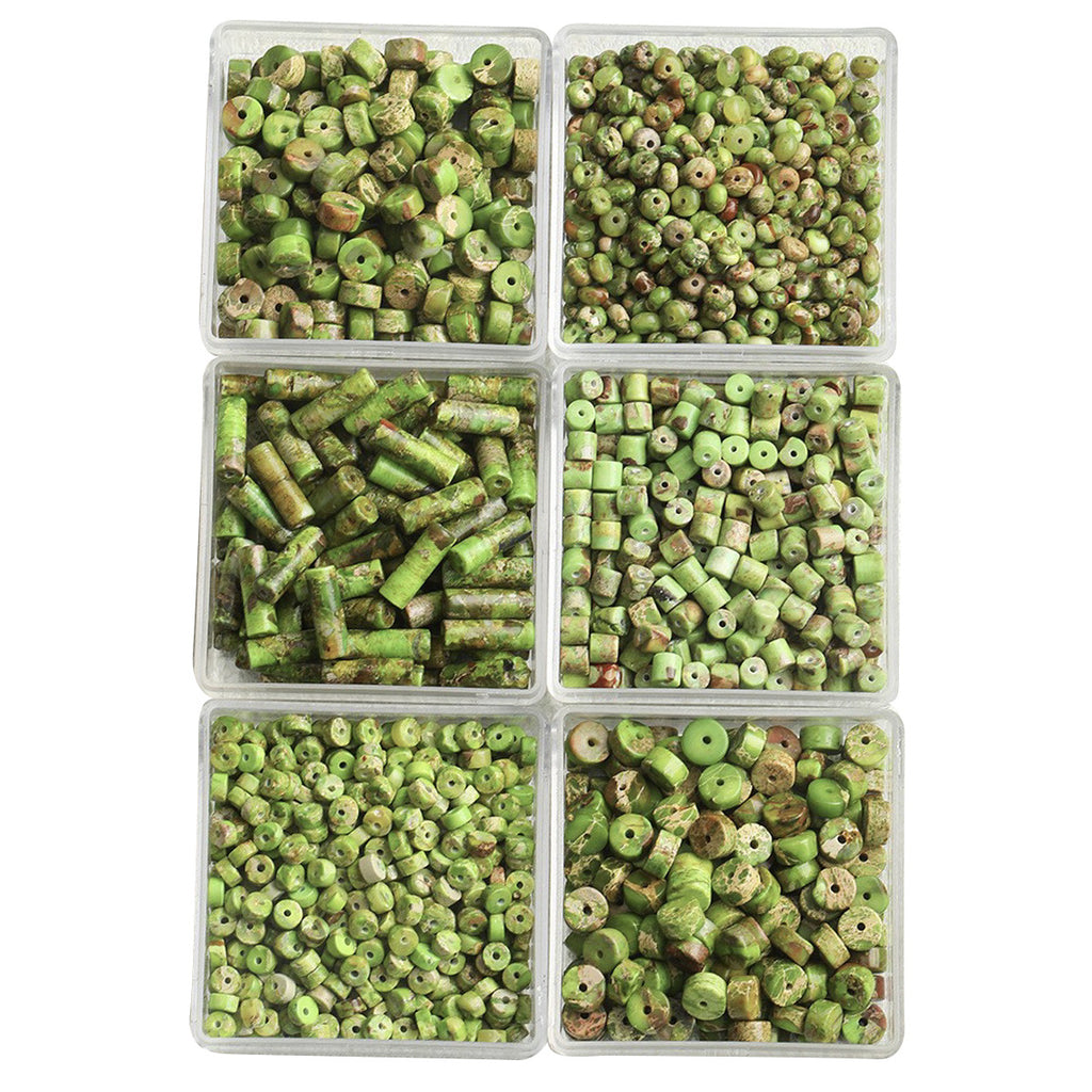 Natural emperor pine/septum/round tube loose beads/DIY accessories【绿浮】