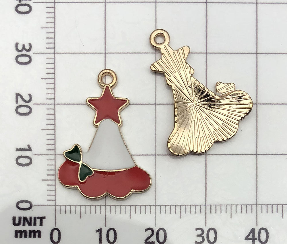 50 assorted gold plated enamel christmas charm