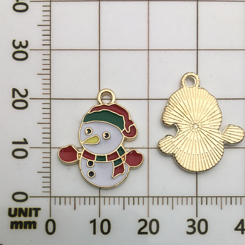 50 assorted gold plated enamel christmas charm
