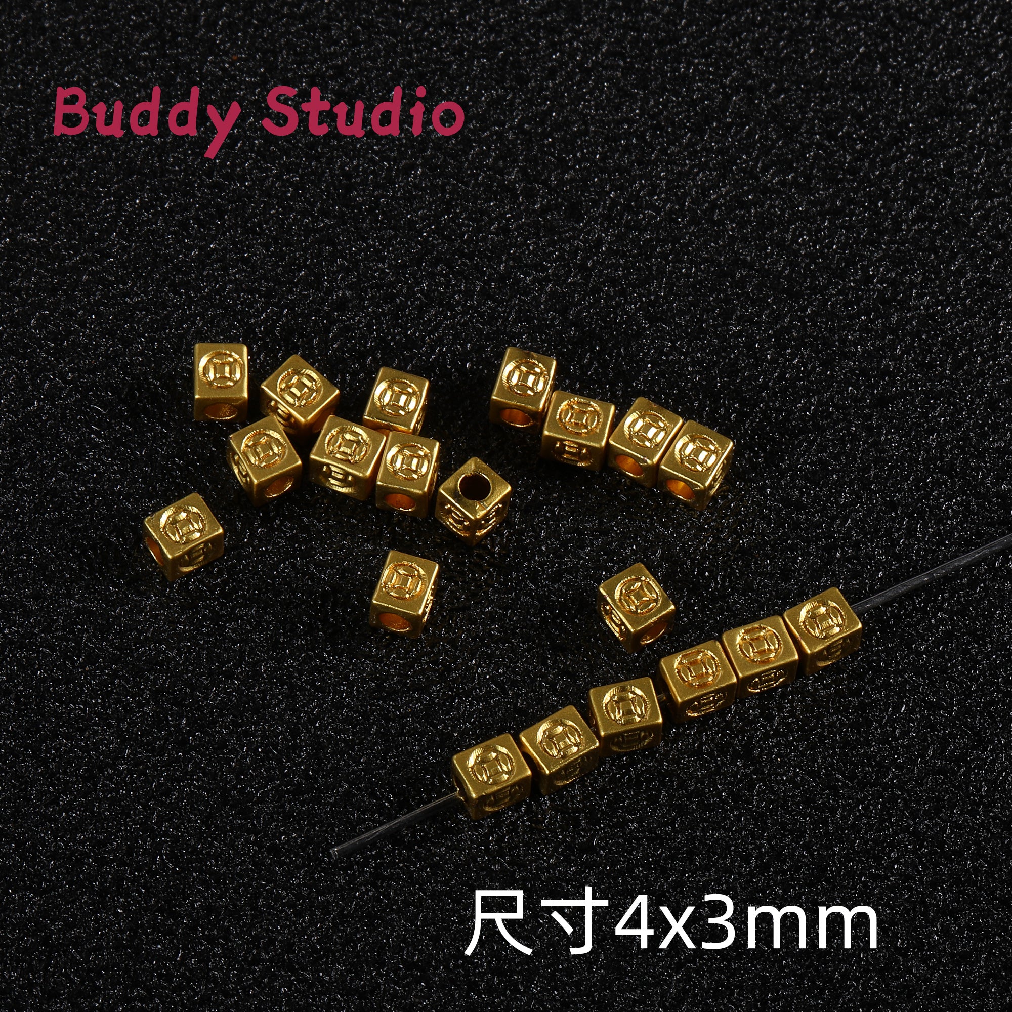 Color retention, sand gold, straight hole, spacer beads/pumpkin beads/spacer/round loose beads, DIY accessories