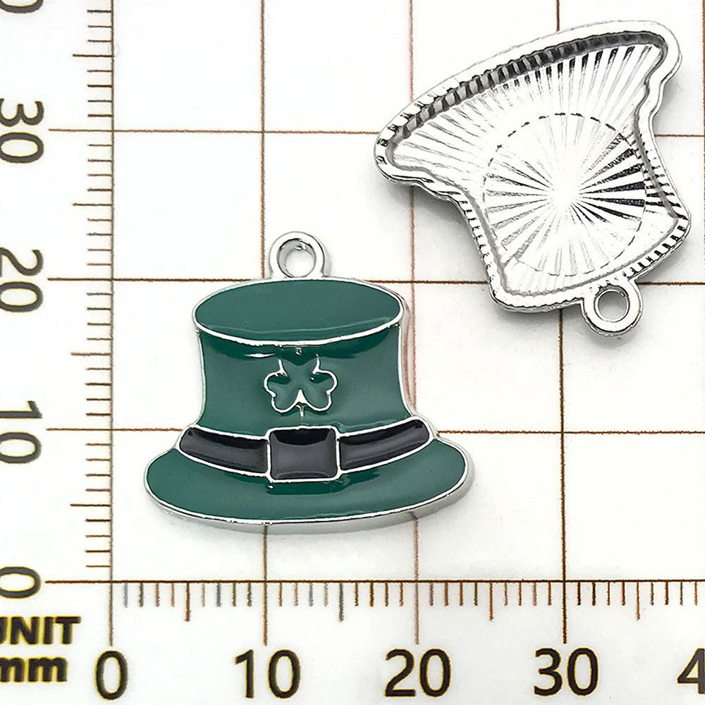 NO.15-2 Green gold plated enamel charm metal, alloy