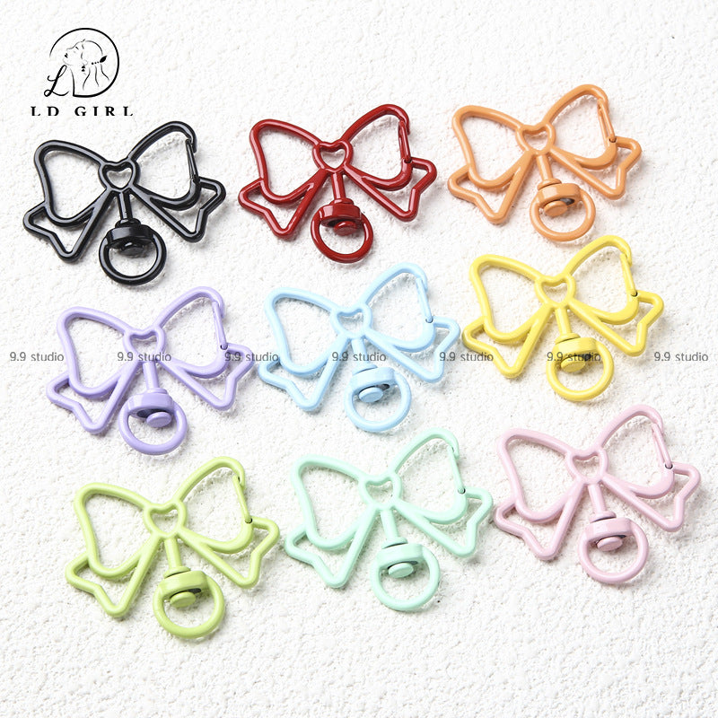 A color paint bow keychain, spring buckle DIY handmade jewelry accessories