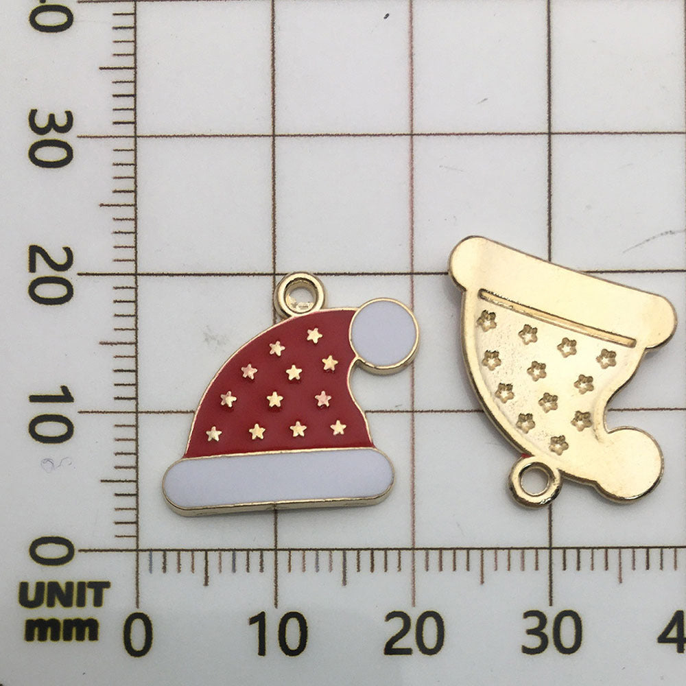 50 assorted gold plated enamel christmas charm