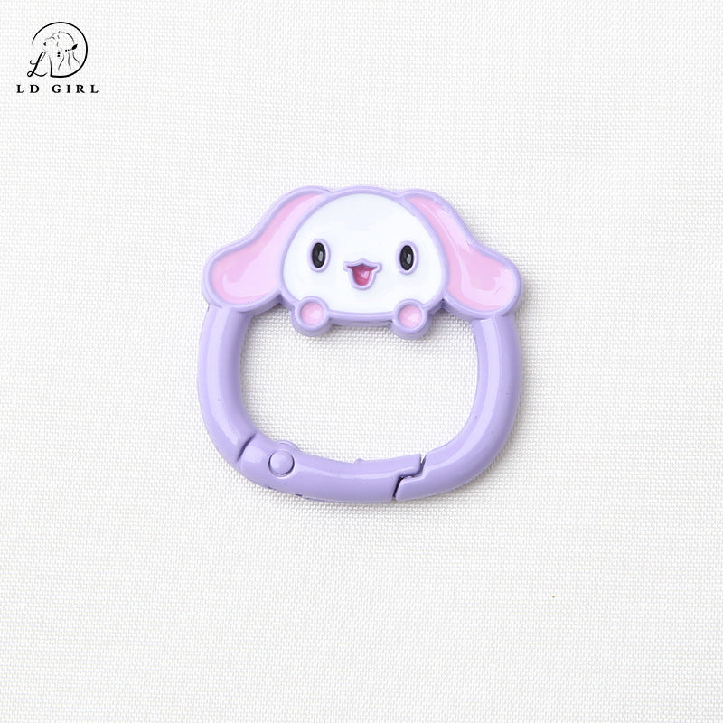 A big-eared dog spring buckle, open ring, dog spring ring, DIY mobile phone chain keychain.