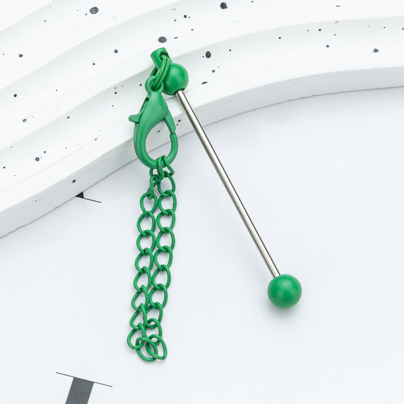 17-Color DIY Mini Beaded Keychain 8cm