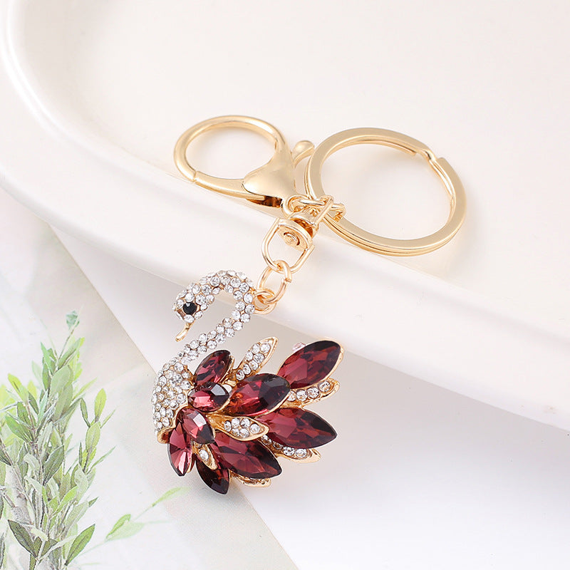 5-Color Diamond Swan Car, Keychain, Pendant, Cute Ladies Bag Accessories