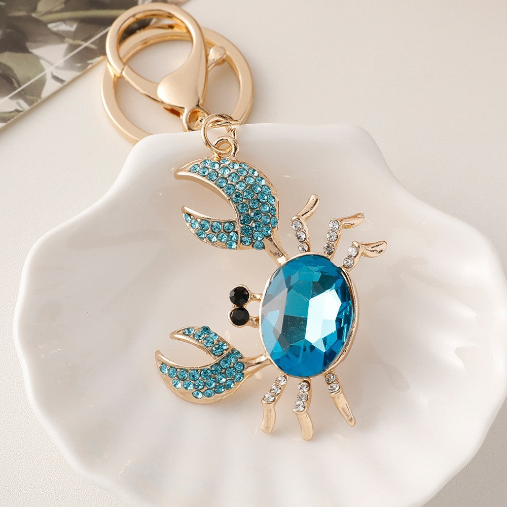 9-Type Colorful Ocean Animal Diamond Wallet Pendant Key Ring