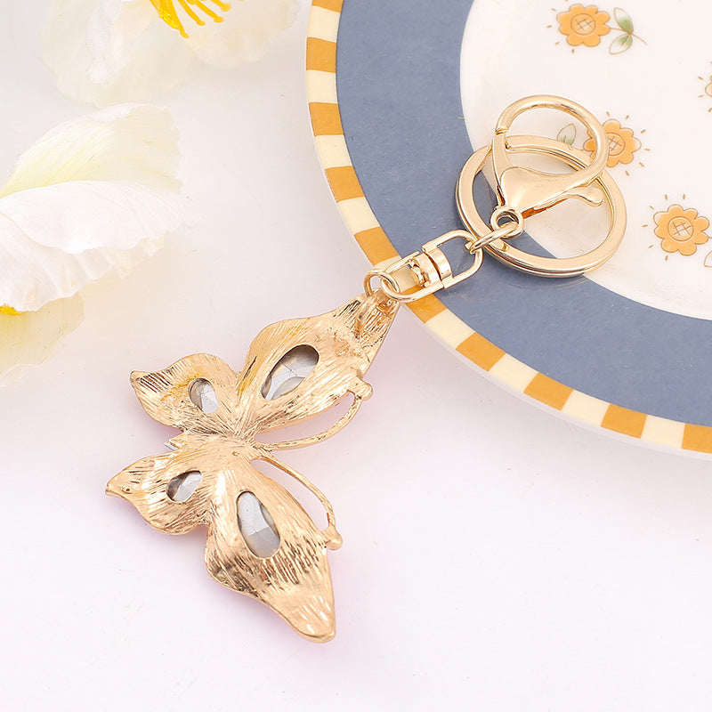 18-Color Stone Diamond Butterfly Keychain, Necklace