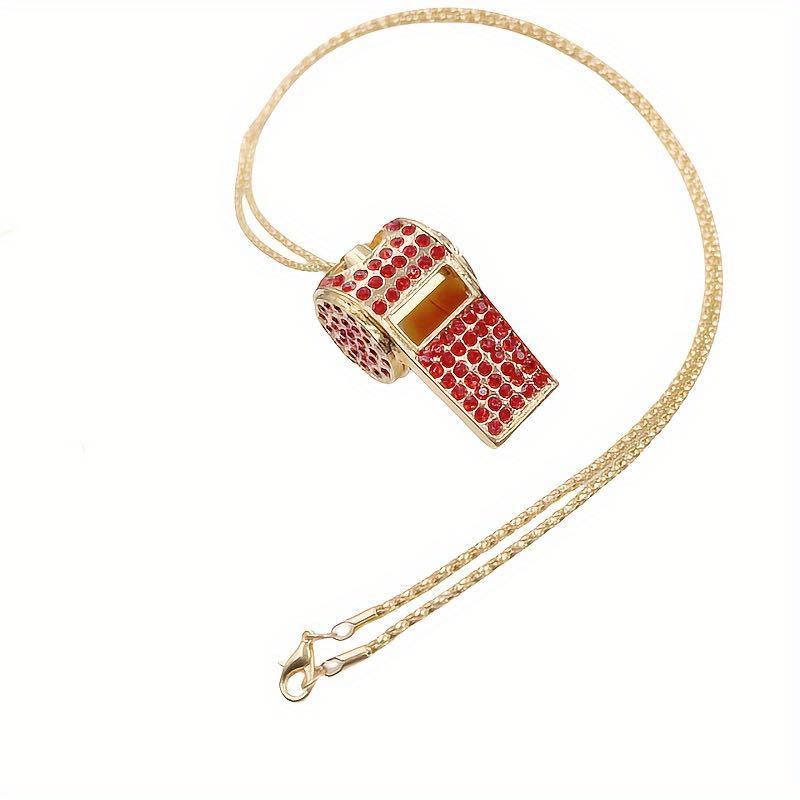 Exquisite Diamond double-layer whistle, keychain, metal crystal whistle, car pendant, keyring