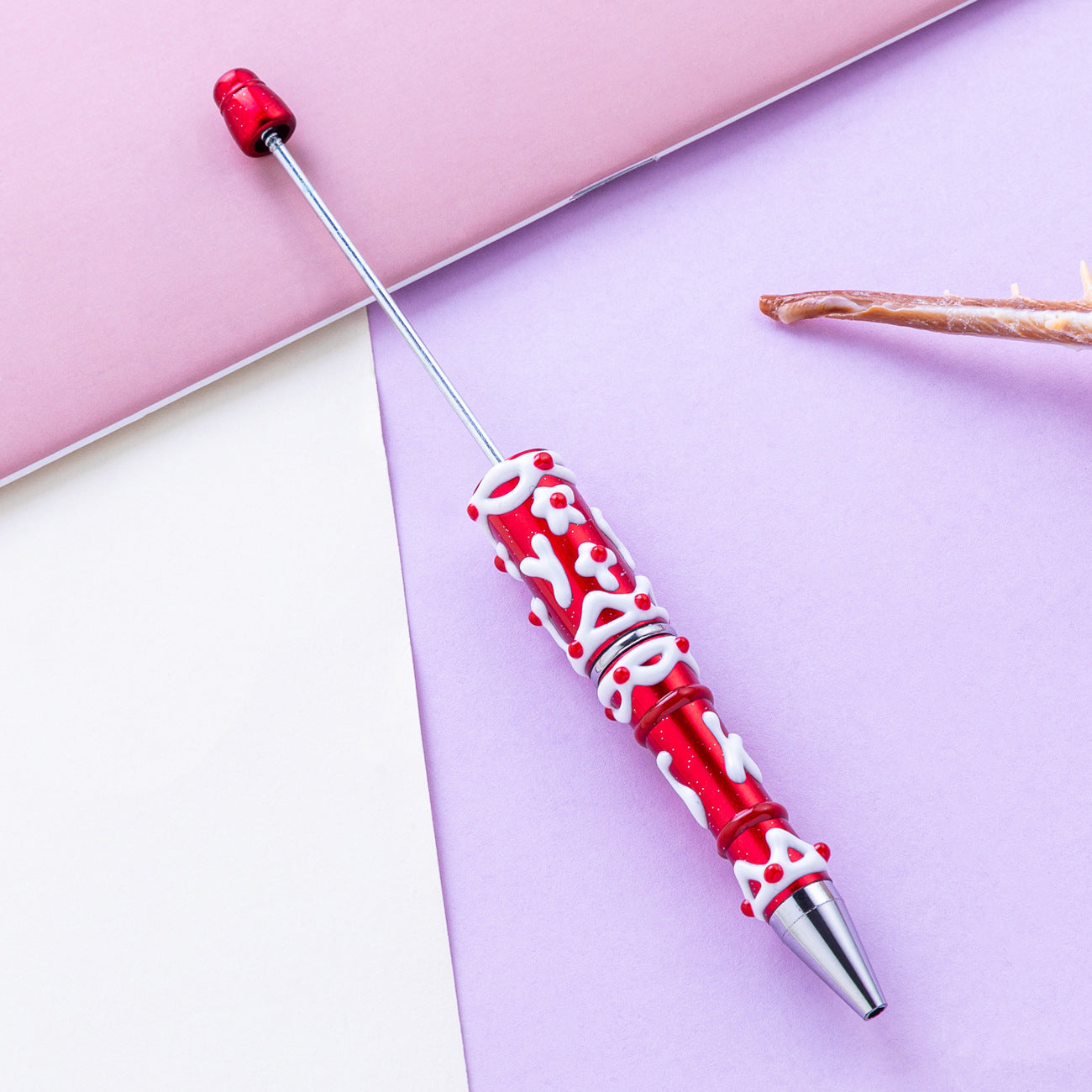 12-Color DIY cream glue hand-painted bead pen, creative handmade DIY, handmade oil painting ballpoint pen, cute girl heart plastic pen