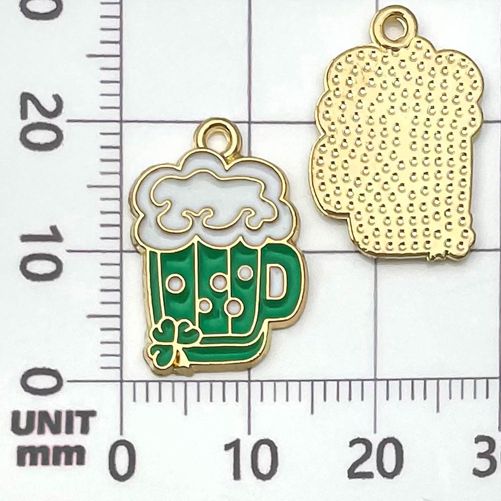 NO.15-2 Green gold plated enamel charm metal, alloy