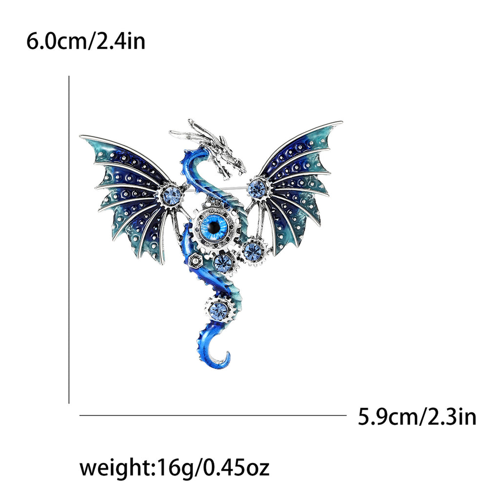 4-Color new electroplated dragon brooch