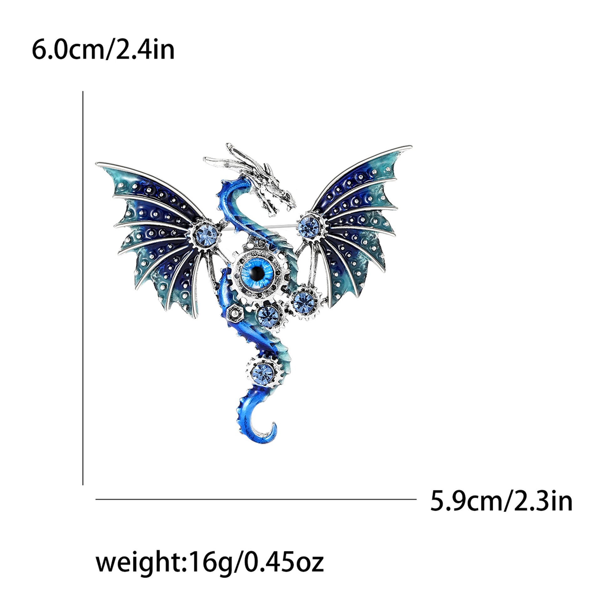 4-Color new electroplated dragon brooch