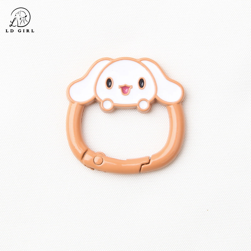 A big-eared dog spring buckle, open ring, dog spring ring, DIY mobile phone chain keychain.